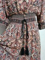 Novedad de verano, vestido bohemio de viaje para vacaciones y playa con cuello en V y mangas tres cuartos con mangas acampanadas y lazo en la cintura - details 16