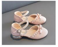 Sandalias de princesa para niños y niñas, zapatos de cuero de tacón alto con suela suave y lazo antideslizante, novedad de verano, 2024 - details 8