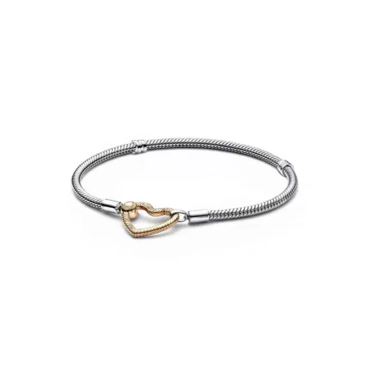 Collar de cadena de serpiente con cierre de corazón-Pulseras de mujer - 1