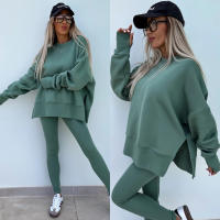 2025 nueva primavera ropa de mujer Leggings casuales europeos y americanos Conjunto de suéter suelto Conjunto de dos piezas - details 18