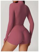 Conjunto de Yoga de Manga Larga Top de Correa Alta y Leggings Deportivos para Mujeres - details 1