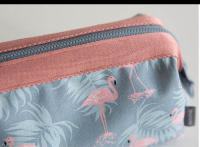 Nueva Bolsa De Maquillaje Para Mujer Estilo De Moda Impermeable Con Patrón De Flamenco Organizador De Viaje Kit De Toallitas Cierre De Cremallera Bolsa Portátil De Maquillaje - details 3