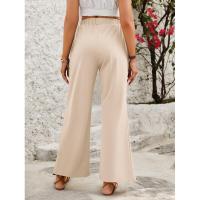 Pantalones sueltos y cómodos de pierna recta, pantalones de mujer con cintura elástica para - details 17