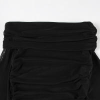 BUNO-vestidos largos con hombros descubiertos, vestido de cena negro con malla transparente, trajes de cumpleaños elegantes y sexys - details 25