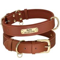 perro cuero PU personalizado, collares acolchados suaves, Collar identificación de mascota grabado gratis para perros pequeños y - details 5
