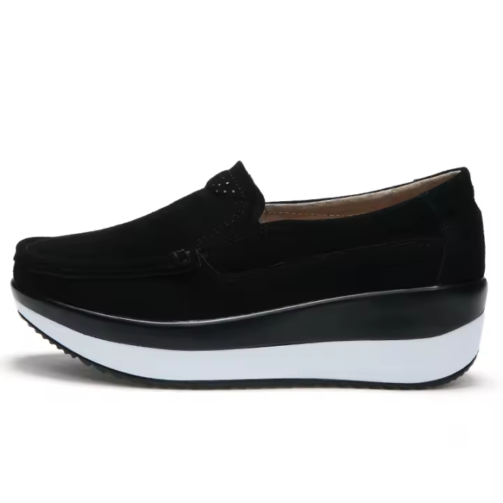 Mocasines sin cordones para mujer, cómodos, gruesos, suaves, con plataforma, zapatos casuales de negocios para caminar - 1