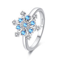 Anillo de Plata Esterlina 925 con Zirconia de Estrella de Copo de Nieve - details 48