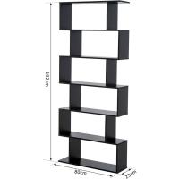Estantería para Libros Moderna Librería con 6 Estantes para Comedor Salón Estudio 80x23x192 cm Negro - details 2