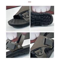 Sandalias de cuero para hombre, zapatos suaves de playa y exterior, planos, color negro, para jardín, 2024 - details 2