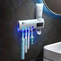 Soporte de Cepillo de Dientes Germicidal Ultravioleta Montado en la Pared, Sin Perforación, Multifuncional para Familia - details 1