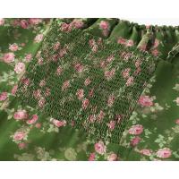 Verano francés nueva mujer estilo europeo y americano Spice Girl verano playa vacaciones falda con tirantes casual fondo verde vestido floral - details 8