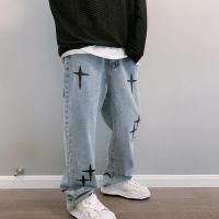 Pantalones Vaqueros Estampados para Hombre Ropa Nueva, Pantalones Vaqueros Holgados de Pierna Ancha, Moda Coreana, Drapados, Rectos, Informales, Sueltos - details 10