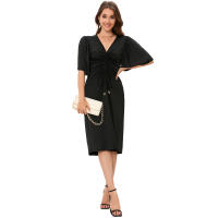 2025 Primavera/Verano Nuevo vestido negro con cuello en V para embarazadas - details 0