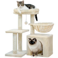 PAWZ Road Árbol para gatos 2 en 1 con poste rascador de Sisal, hamaca, condominio para gatos grande, casa tipo torre para gatos pequeños, tablero rascador para gatos de interior, juguetes para gatos - details 15