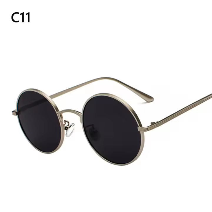 Gafas circulares para hombres y mujeres, gafas de sol Steampunk, gafas de sol Vintage, gafas redondas, gafas circulares - 1