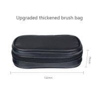 Juego de brochas de maquillaje para mujer, 12 piezas, mango de madera, bolsa de cuero para pelo de Animal, herramientas de belleza - details 3