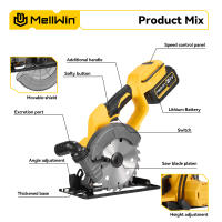 Sierra circular inalámbrica MELLWIN de 6 pulgadas sin escobillas 45 °   Máquina de corte multifunción con ajuste de ángulo para juego de pines de batería Makita de 18V - details 3