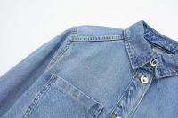 TRAFZA-chaqueta vaquera de manga larga con botones para mujer, abrigo de cintura alta, conjuntos de vestido con abertura frontal, Estilo Vintage, verano, 2023 - details 5