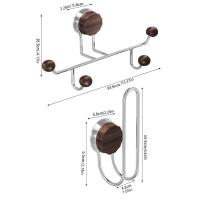 Estante de almacenamiento con ventosa para diadema, ganchos traseros para puerta con soporte de carga fuerte montado en la pared, colgador de esquina de acero inoxidable para ahorro de espacio - details 0