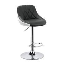 Taburetes con Respaldo Cuero Sintético Cocina Regulable en Altura Taburete Giratorio Peluquería Sillas Bar Taburete de Escritorio Negro 39,5-50,5cm de Altura BH304sz-1 - details 7