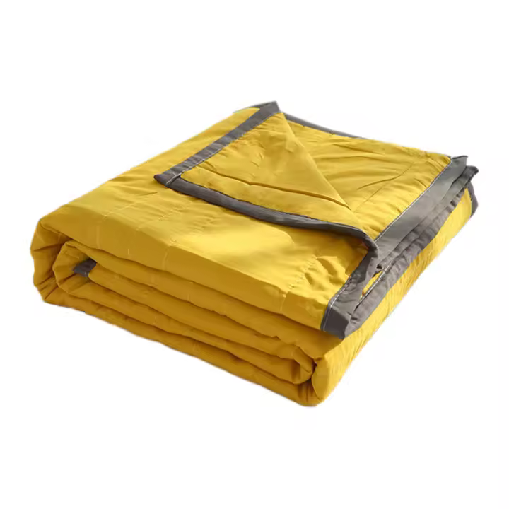 Manta de hielo para todas las estaciones, colcha enfriadora de verano para dormir caliente y sudores nocturnos, color amarillo, 200X220cm - 1