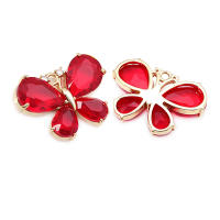 Colgantes de Mariposa de Vidrio de Zirconia de Brasso Dorado 18K Collar Aretes de Alta Calidad Accesorios de Joyería DIY - details 14