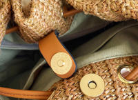 Bolso de paja con cordón para mujer, tejida a mano bandolera de hombro, monedero de compras, bolsos de playa, Verano - details 25
