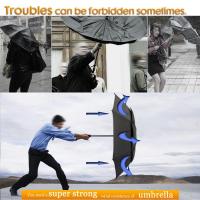 Paraguas inverso completamente automático, paraguas Manual de regalo reflectante para vehículo de negocios plegable grande a prueba de viento para hombres y mujeres - details 36