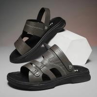 Sandalias de los hombres antideslizantes y resistentes al desgaste zapatillas de suela gruesa zapatos de playa de los hombres seco y húmedo verano antideslizante impermeable zapatillas frescas - details 1