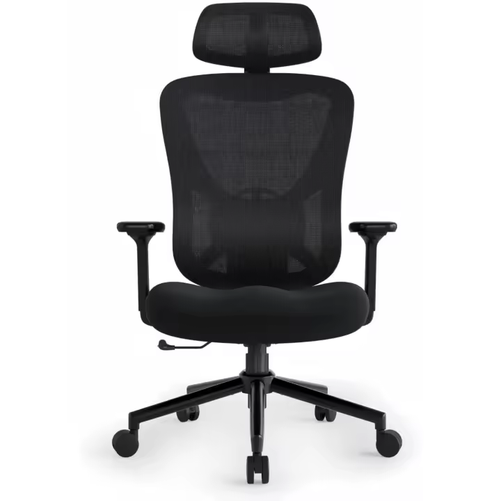 Oficina con Respaldo Elevable, Soporte Lumbar 3D Ajustable, Reposacabezas y Reposabrazos, - 1