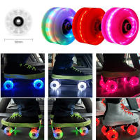 1PC Double Row Luminous Flashing Wheels Four-wheel Skates Accessories PU Roller Wheel - details 0