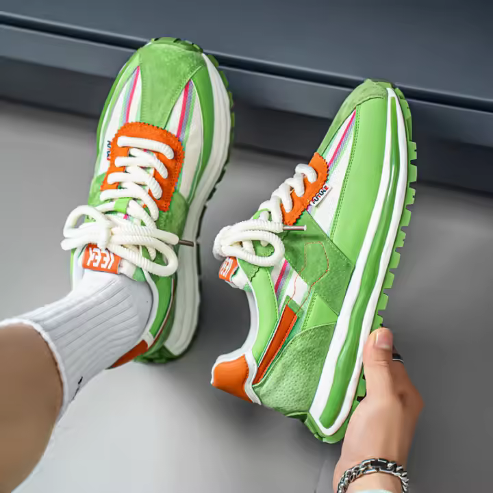 2025 nueva malla de verano zapatos para correr transpirables plataforma aumentando tendencia zapatos de los hombres zapatos de papá zapatos casuales. - 1