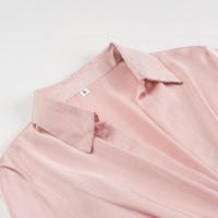 Elegante Vestido de Oficina Mini A-line Cuello de Gola Solida para Mujeres Manga Larga - details 4
