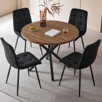 EGOONM-sillas tapizadas para comedor, asientos de diseño con respaldo, asiento de terciopelo, marco de Metal para cocina y sala de estar, 2/4 unidades - details 0