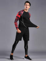 Quick-Drying Men's Sports Suit with Super Elasticity and Long-Sleeved Fitness T-Shirt - details 3