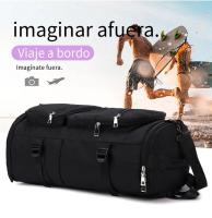 Paquete de viaje de gran capacidad, paquete de gimnasio para hombro, paquete de ejercicio de separación seco-húmedo para mujer, bolsa de fitness para mujeres y hombres con compartimento para zapatos y bolsillo húmedo, bolsa de equipaje de viaje aéreo. - details 2