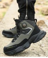 Zapatos de seguridad con botón giratorio para hombre, calzado de trabajo impermeable, botas de construcción con tiras reflectantes, punta de acero, talla 48, Invierno - details 16