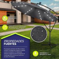 Parasol Excentrico de Sombrilla con 32 Luces LED Solar Giratorio 360º, Protección UV - details 37