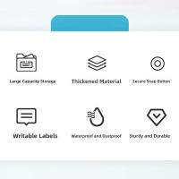 Bolsa de almacenamiento de papel de prueba multifuncional, función de botón, bolsa de documentos de gran capacidad para niños, organizador de papelería portátil de mano - details 3