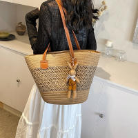 Bolso de Paja para Vacaciones de Verano en la Playa 2025 Nuevo Estilo Tejido de Gran Capacidad Bolso de Hombro para Playa Bolso de Mano Moderno y a la Moda - details 11