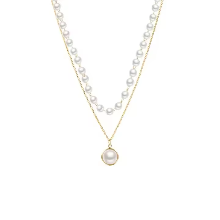 Collar de Cuentas con Perlas Kpop Gótico Dorado para Mujeres Joyería de Cuello 2024 - 1