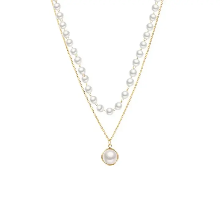 Collar de Cuentas con Perlas Kpop Gótico Dorado para Mujeres Joyería de Cuello 2024 - 1