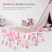 AuAg Juego de mesa multiactividad para niños de 5 piezas, escritorio de estudio para niños, juego de sillas de escritorio para niños, juego de mesa y 4 sillas para niños, altura ajustable - details 23
