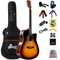4/4 Guitarra Electroacústica para Adultos Zurdos, Guitarra Principiante Folk con Accesorios Completos (41 Pulgadas) - details 13