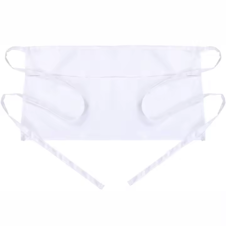 Nuevo Delantal de cintura Unisex, 3 bolsillos, delantal corto de poliéster de media cintura, medio delantal para peluquero - 1
