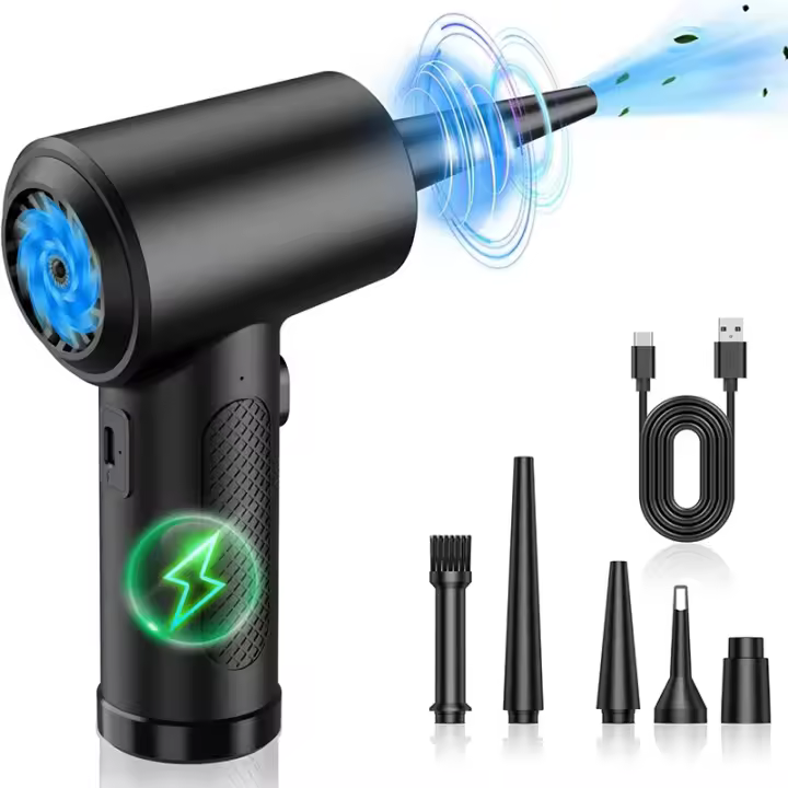 Aspiradora de Aire Compreso Portátil Velocidad Ajustable Carga USB Soplador de Aire Inalámbrico para Limpieza de Teclado de Computadora Portátil, Coche Wattaje Bajo 500W Voltaje Ratificado 36V - 1