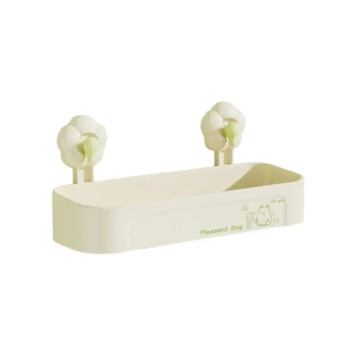 Estante con ventosa de flores Simple, orificio de drenaje, bonito soporte para jabonera, montado en la pared, ahorro de espacio, estantes de almacenamiento para baño y cocina - 1