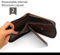 Cartera corta con cremallera para hombre, tarjetero informal de cuero PU con bolsillo para monedas - details 13