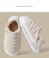 Zapatillas de invierno para mujer, Interior de felpa, suela antideslizante, parte inferior gruesa, zapato impermeable, parte superior cerrada, zapatilla cálida para hombre - details 1