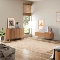 3 Puertas Color Roble, 120 cm (Ancho) 40 cm (Profundidad) 76 cm (Altura) - details 1